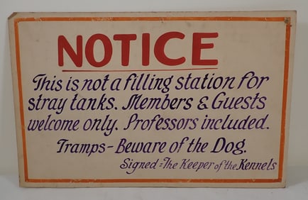 Tramps Beware of Dog Notice Sign