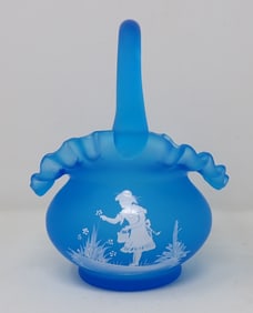 Westmoreland Mary Gregory Glass Basket