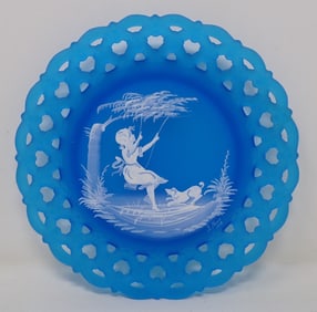 1977 Signed Mary Gregory Plate