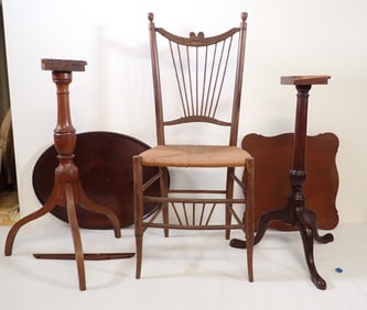 Tilt Top Stands and Chair