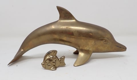 Brass Dolphin & Koi Fish