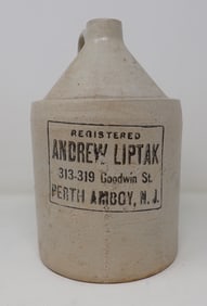 Andrew Liptak Perth Amboy NJ Stoneware Jug