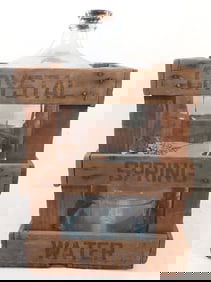 Crystal Spring Water Crate & Glass Bottle