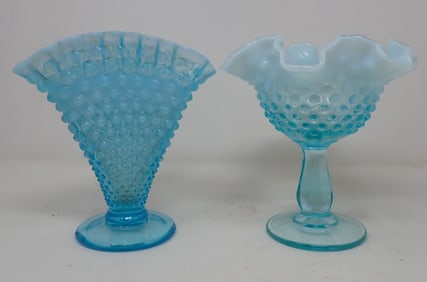 Fenton Vase & Hobnail Compote