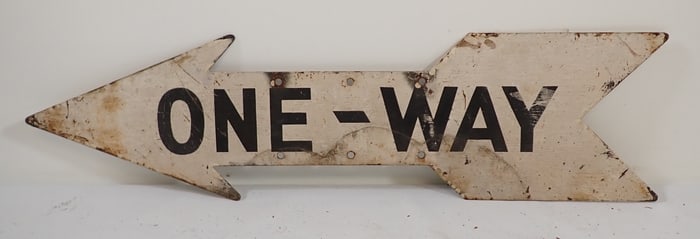 Double Sided Steel One Way Arrow Sign
