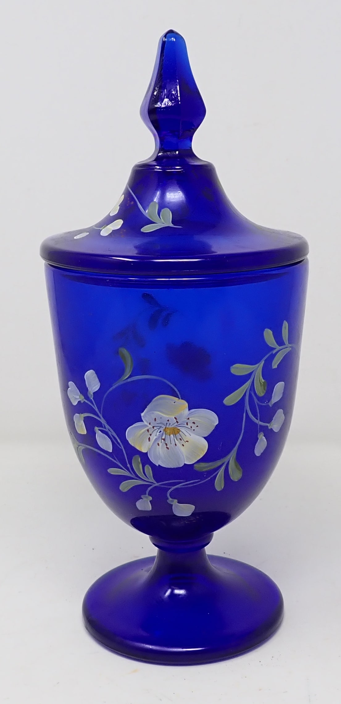 Hand Painted Fenton Covered Jar by S. Bryan (1 of 2)