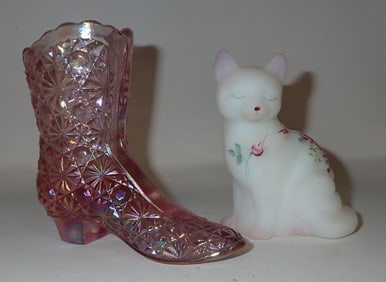 Fenton Shoe & Hand Painted Cat B. Montgomery