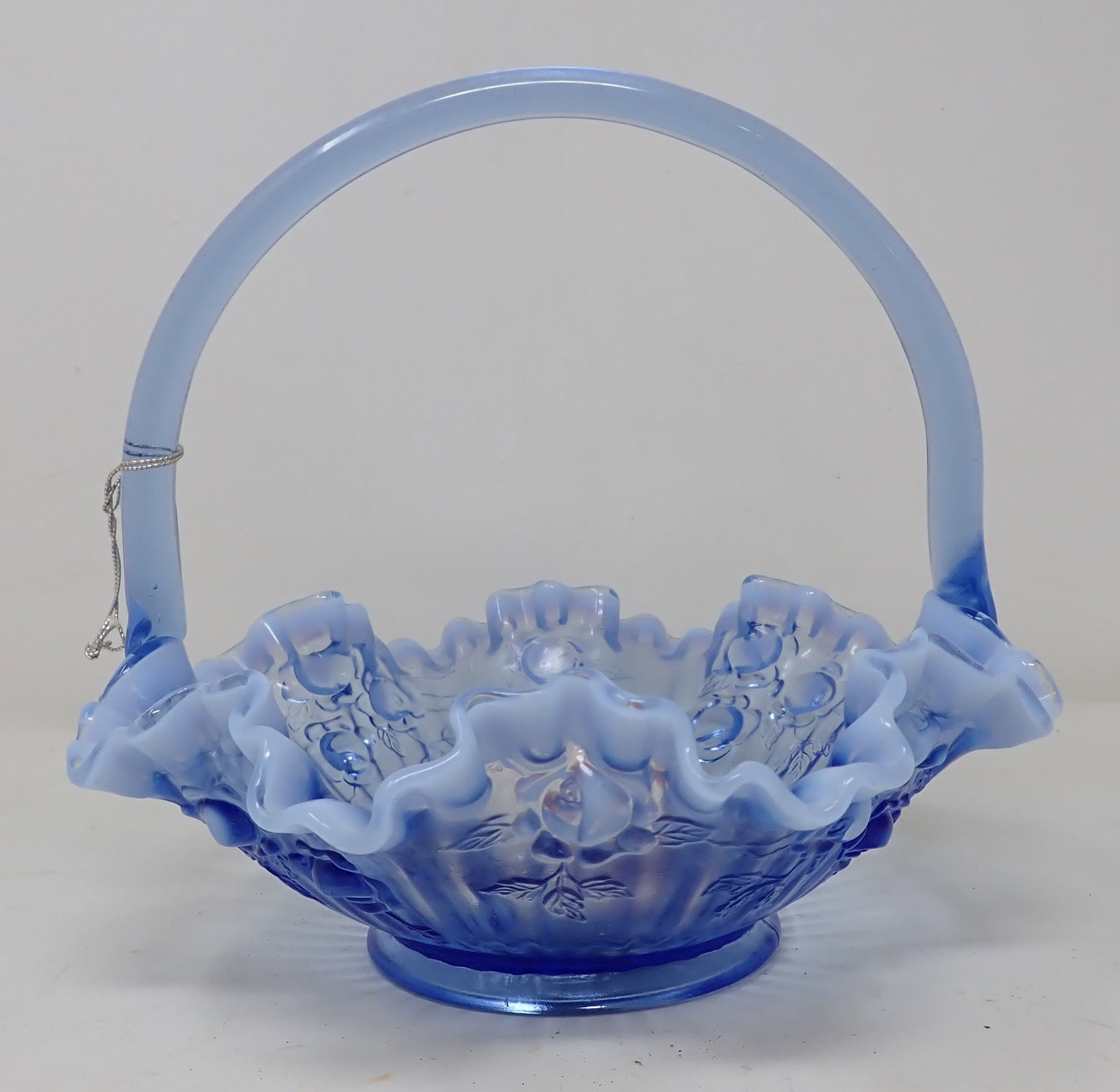 Fenton Fred Bruce Basket: Approx 8" in diameter and 7 1/4" tall.