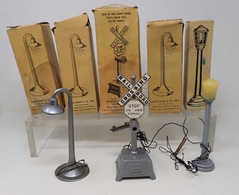 4 Marx Lamp Posts & Crossing Signal