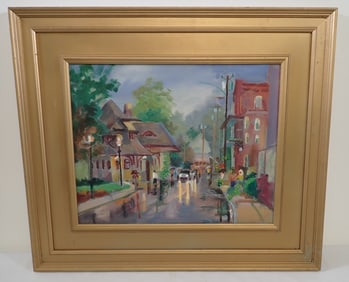John Reilly Warwick NY Oil on Board Painting