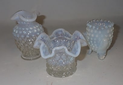 Glass Hat Hobnail Vase & Toothpick Holder