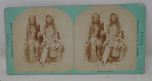Bannock Indians Stereoview Card Utah by CR Savage