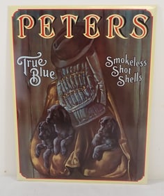 1980 Peters True Blue Shot Shells Tin Sign