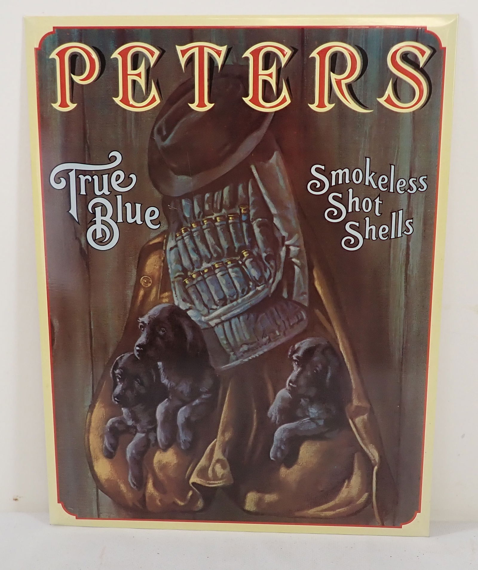 1980 Peters True Blue Shot Shells Tin Sign (1 of 3)