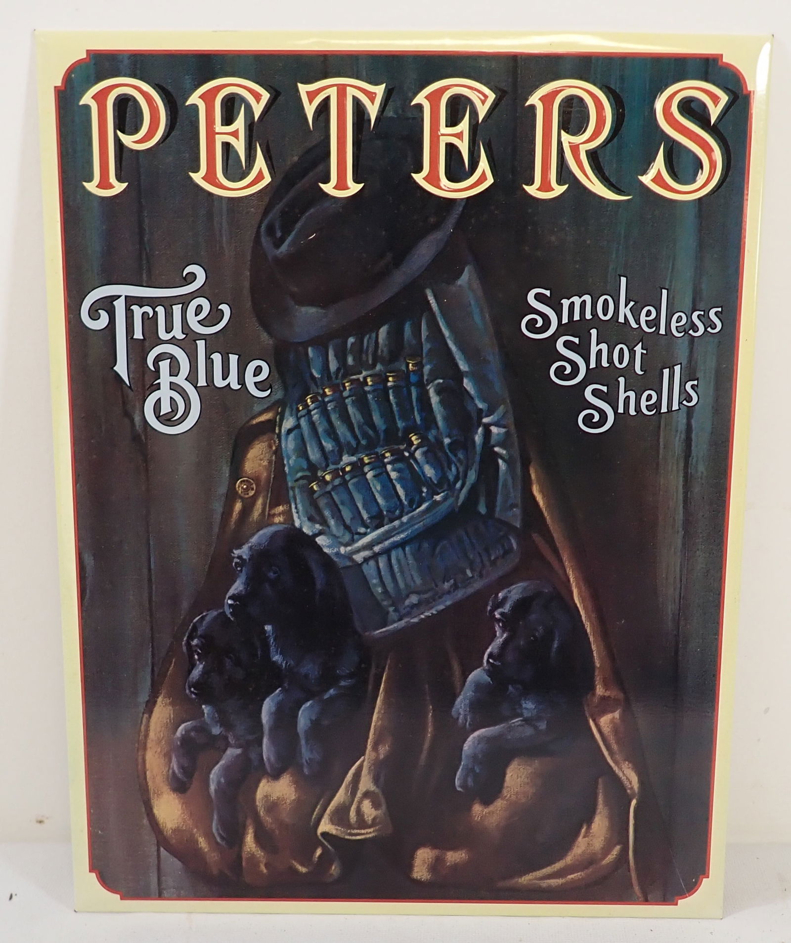 Peters True Blue Shot Shells Tin Sign 1980 (1 of 3)