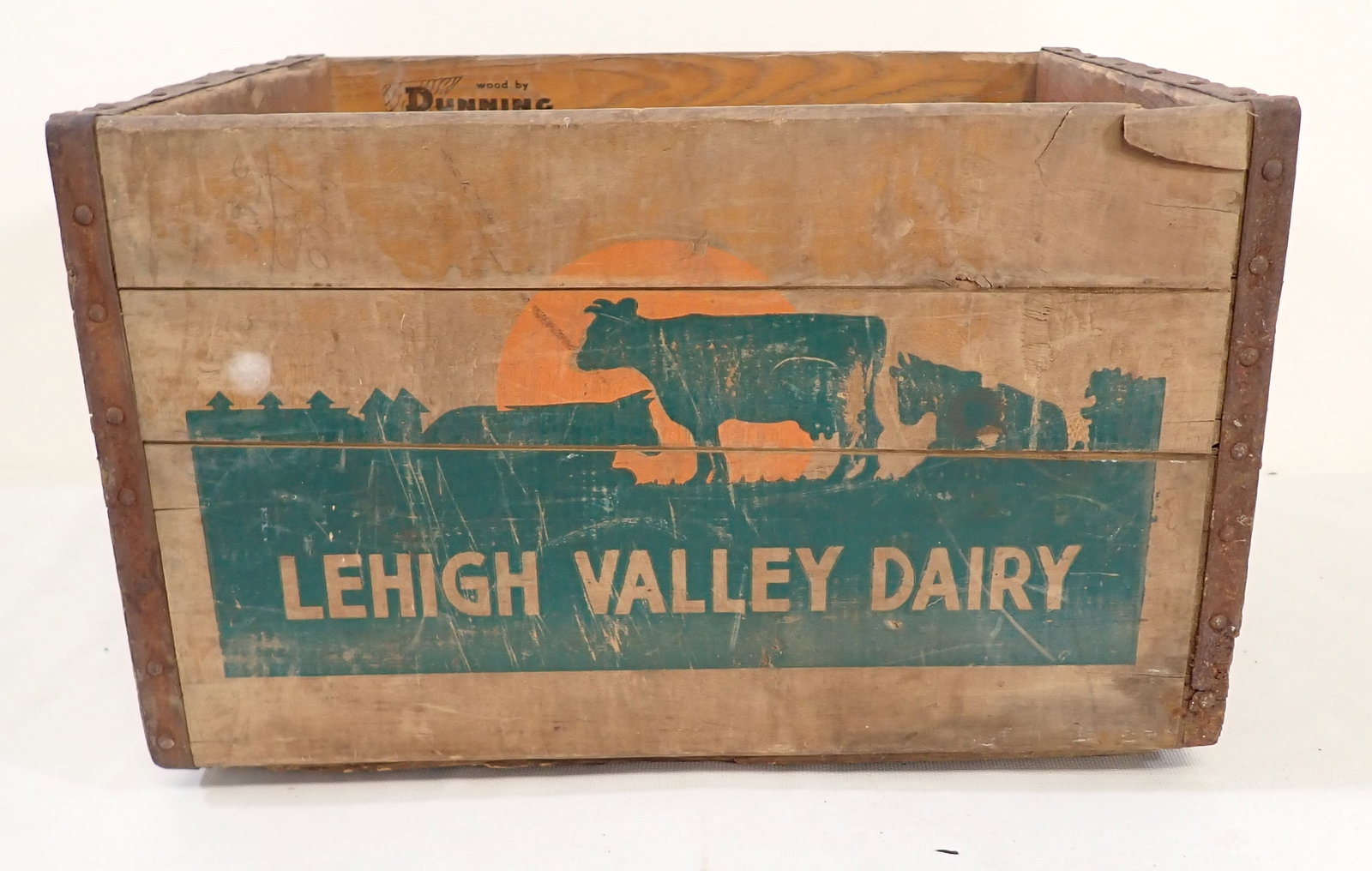 Lehigh Valley Dairy Wooden Crate: Apprx 13" x 16 1/2" x 10 3/8".