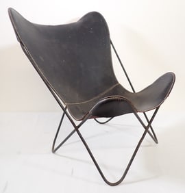 Leather Mid Century Modern Butterfly Chair
