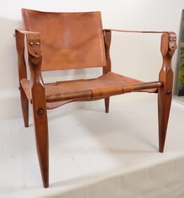 Mid Century Modern Safari Leather Chair