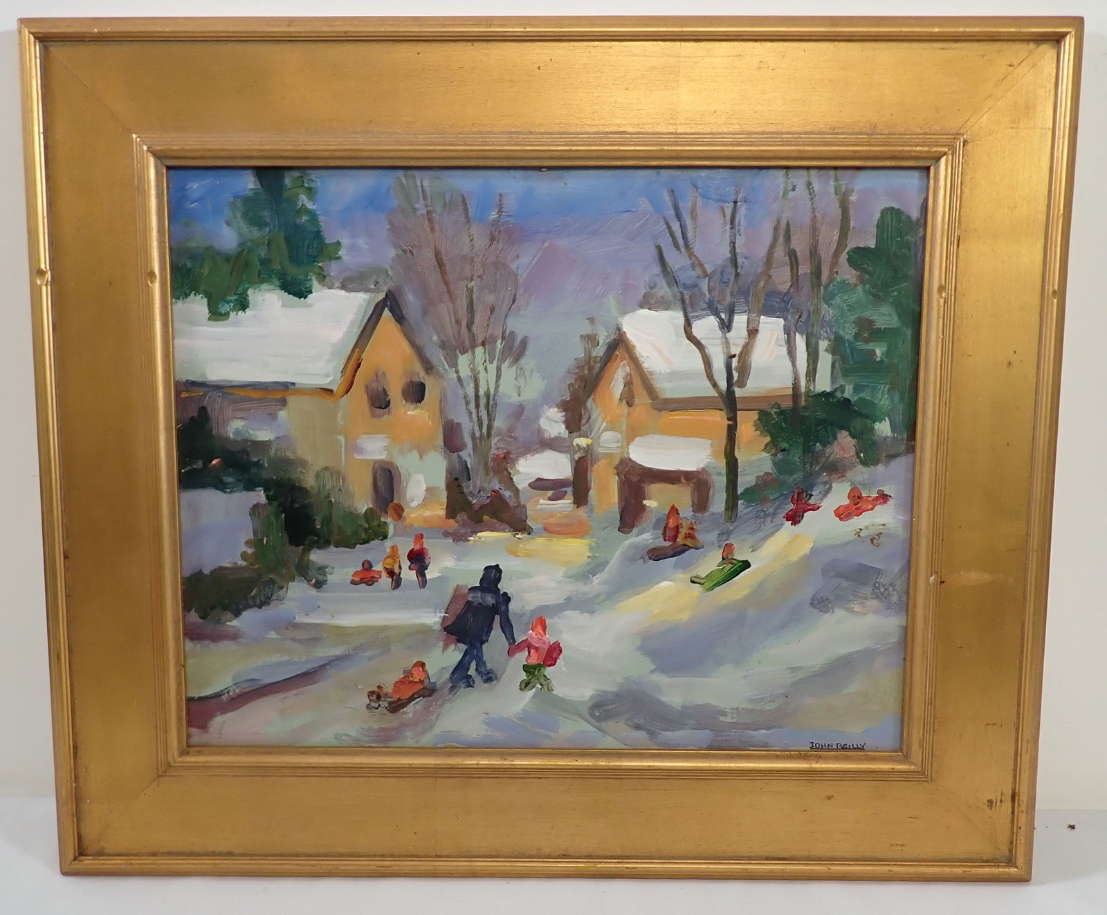 John Reilly Winter Snow Scene Oil Painting (1 of 3)