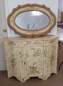 Decorator Floral Hall Stand w/ Wall Mirror