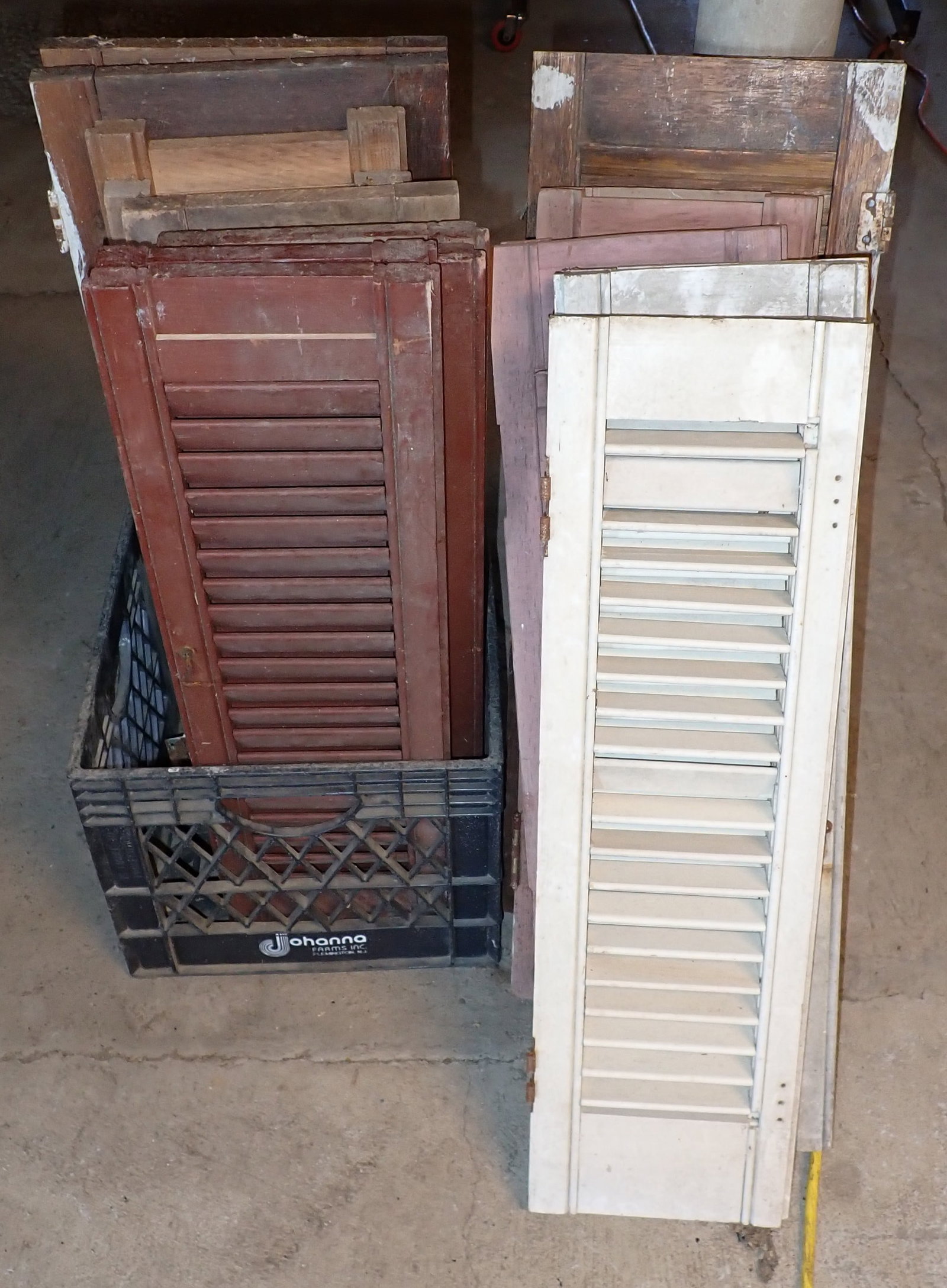 Shutters: Largest are approx 10 1/8" x 28 1/8". No shipping