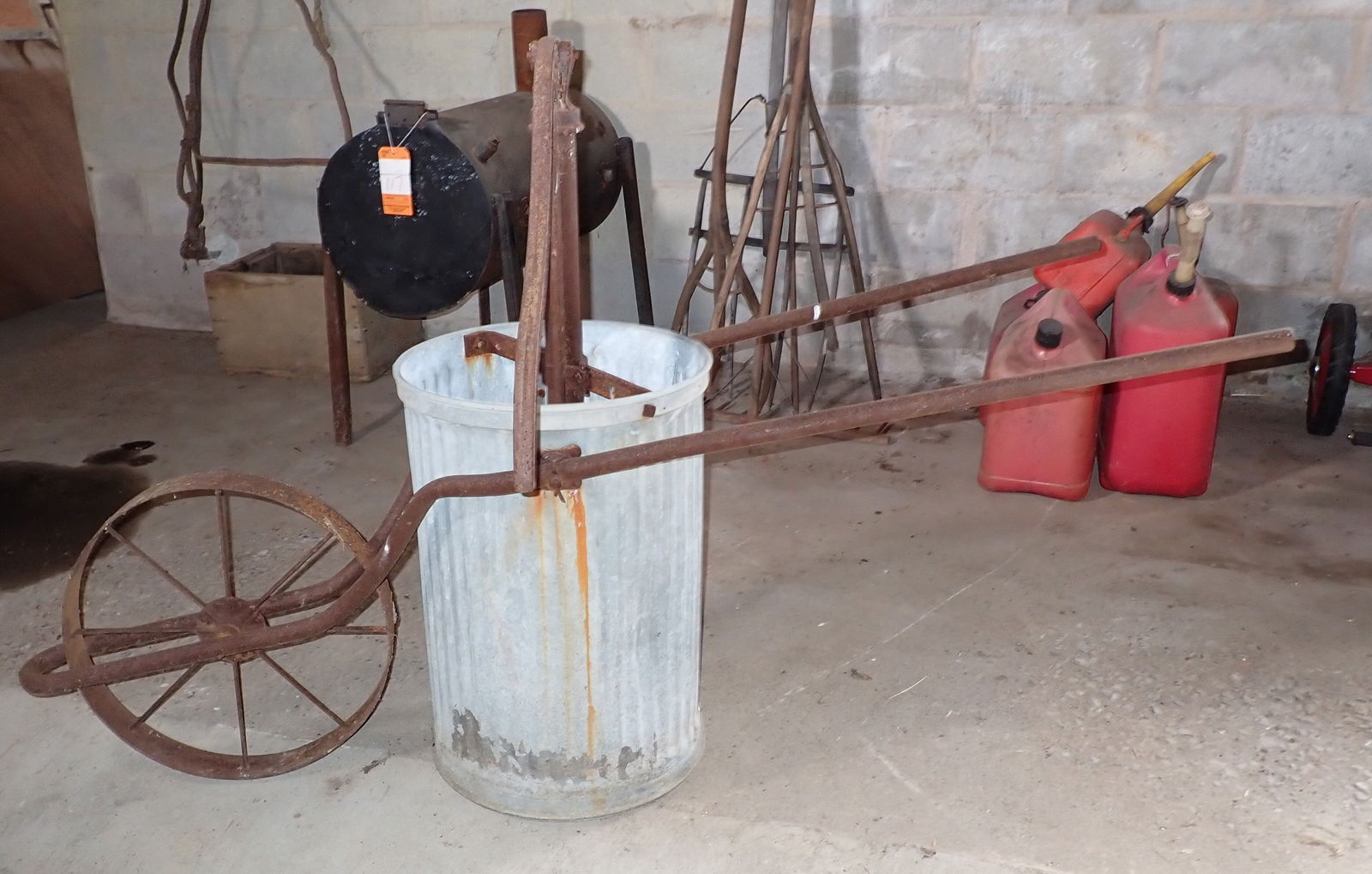 Pump Mounted on Wheel Barrow Frame (1 of 3)