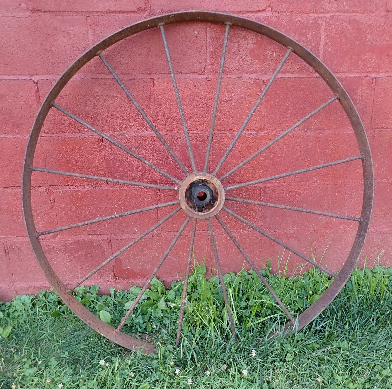 Steel Wagon / Implement Wheel: Apprx 4" wide and 47 1/2" in diameter. No shipping