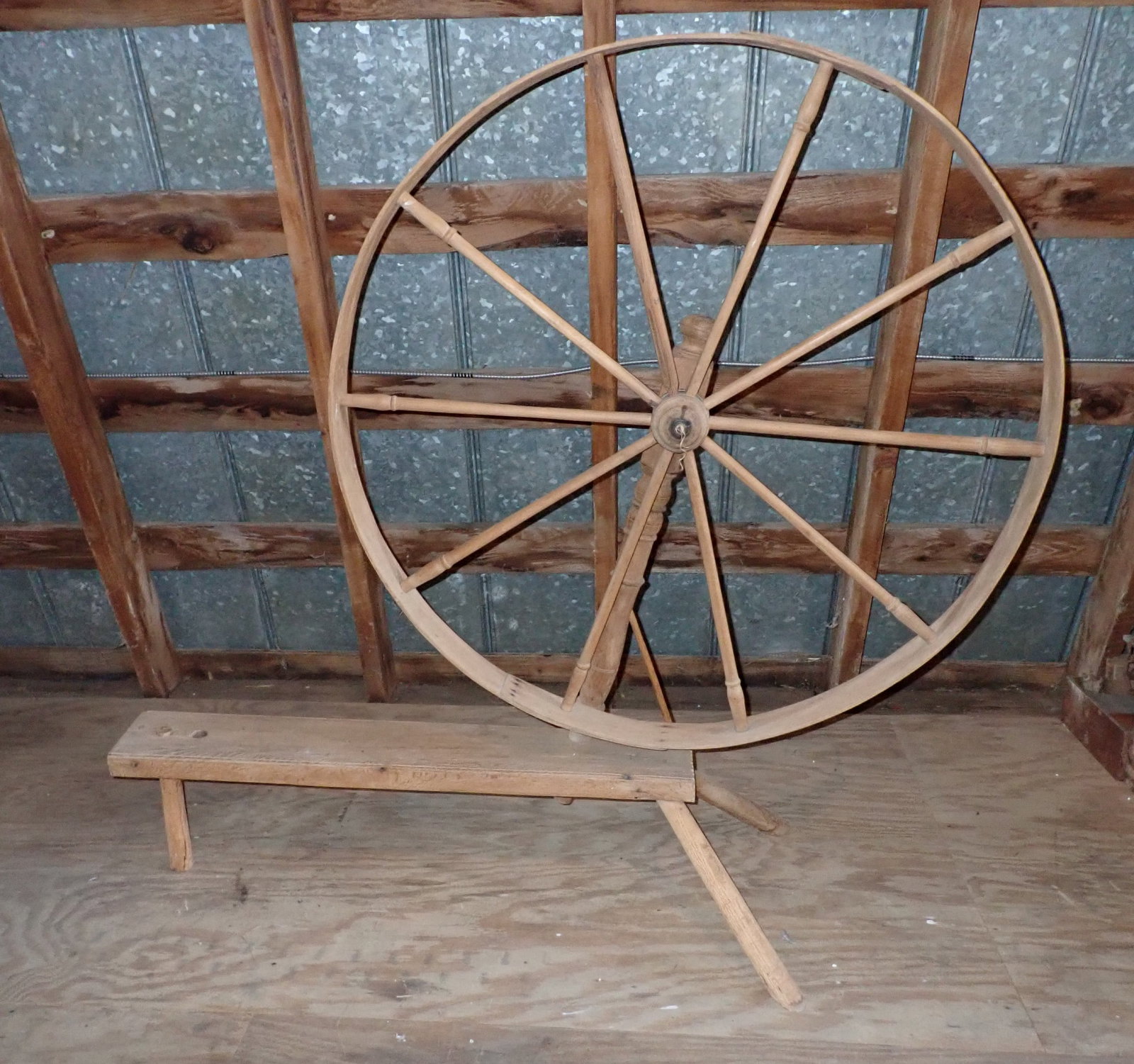 Spinning Wheel: Approx 63" long, 58 1/4" tall. Wheel is approx 44" in diameter. No shipping