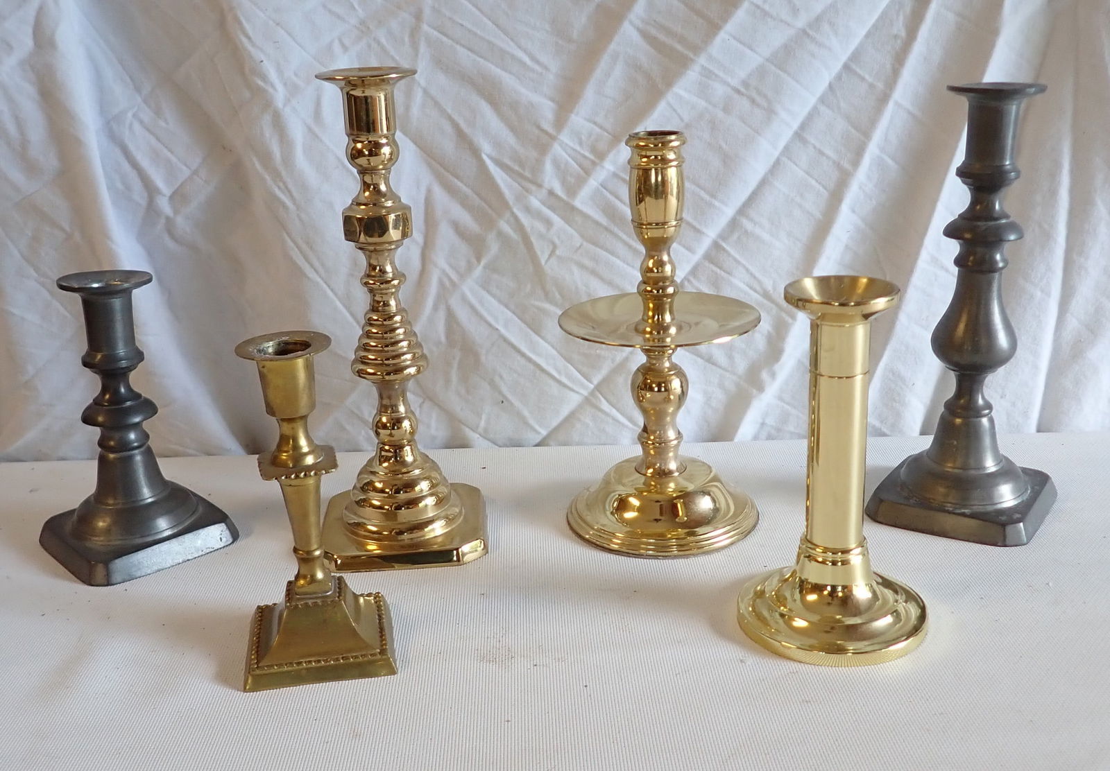 Brass incl Baldwin & Colonial Pewter Candlesticks (1 of 4)