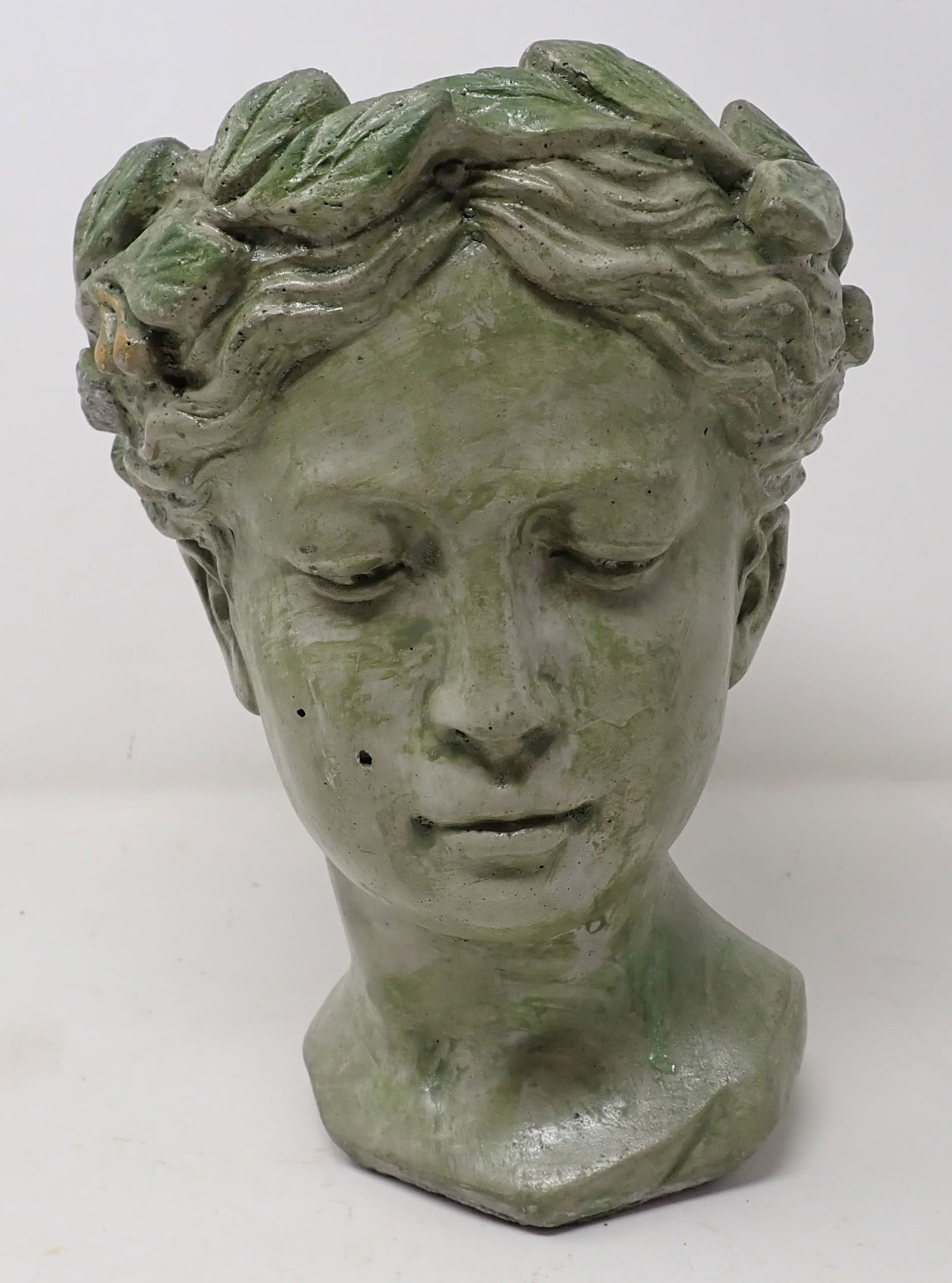 Concrete Greek Planter: Approx 8 3/4" tall