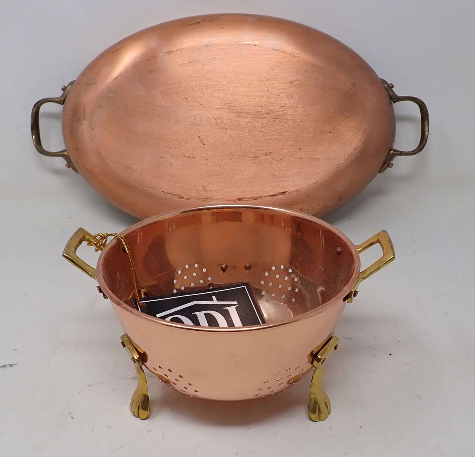 Old Dutch Copper Pan & Strainer (1 of 3)