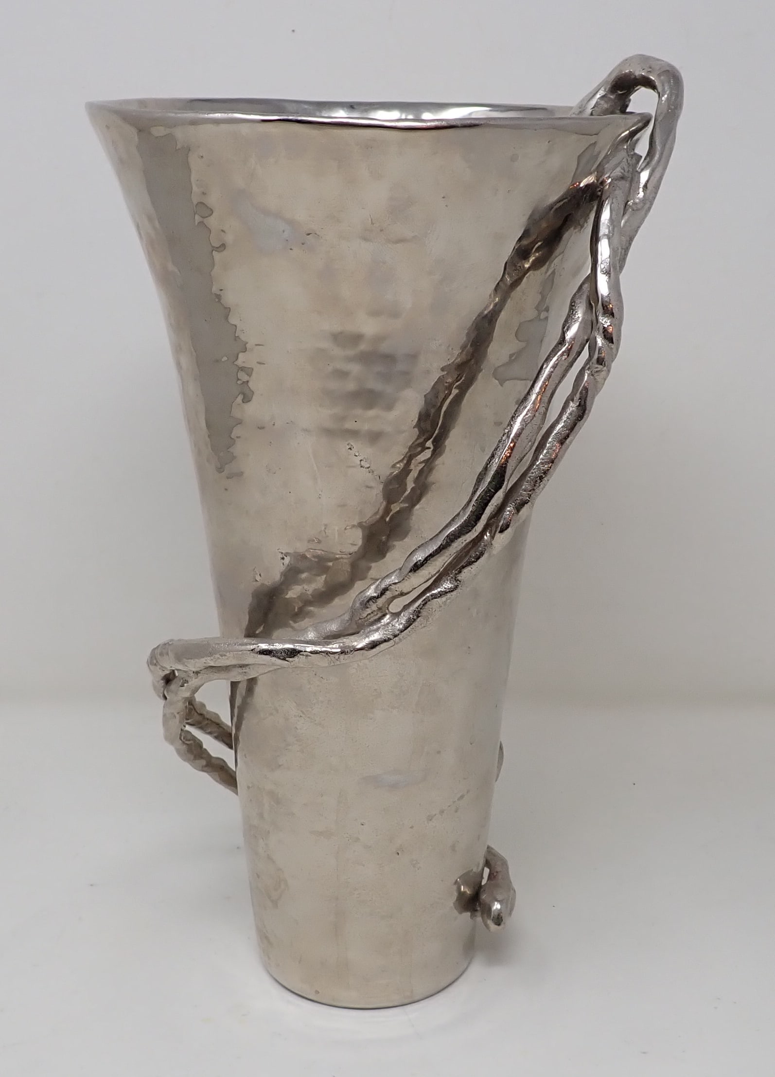 Michael Aram Hammered Comtemporary Vase: Vase is approx 5 1/4" in diameter and 9 1/2" tall.