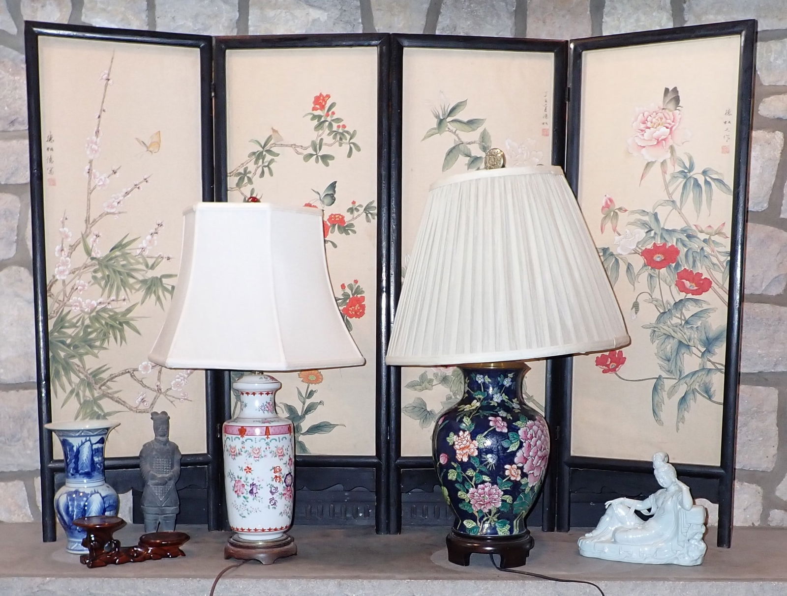 Vase Asian Lamps Buddhas & Screen (1 of 6)