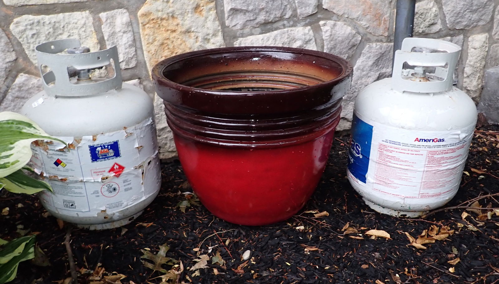 2 Propane Tanks & Planter (1 of 1)