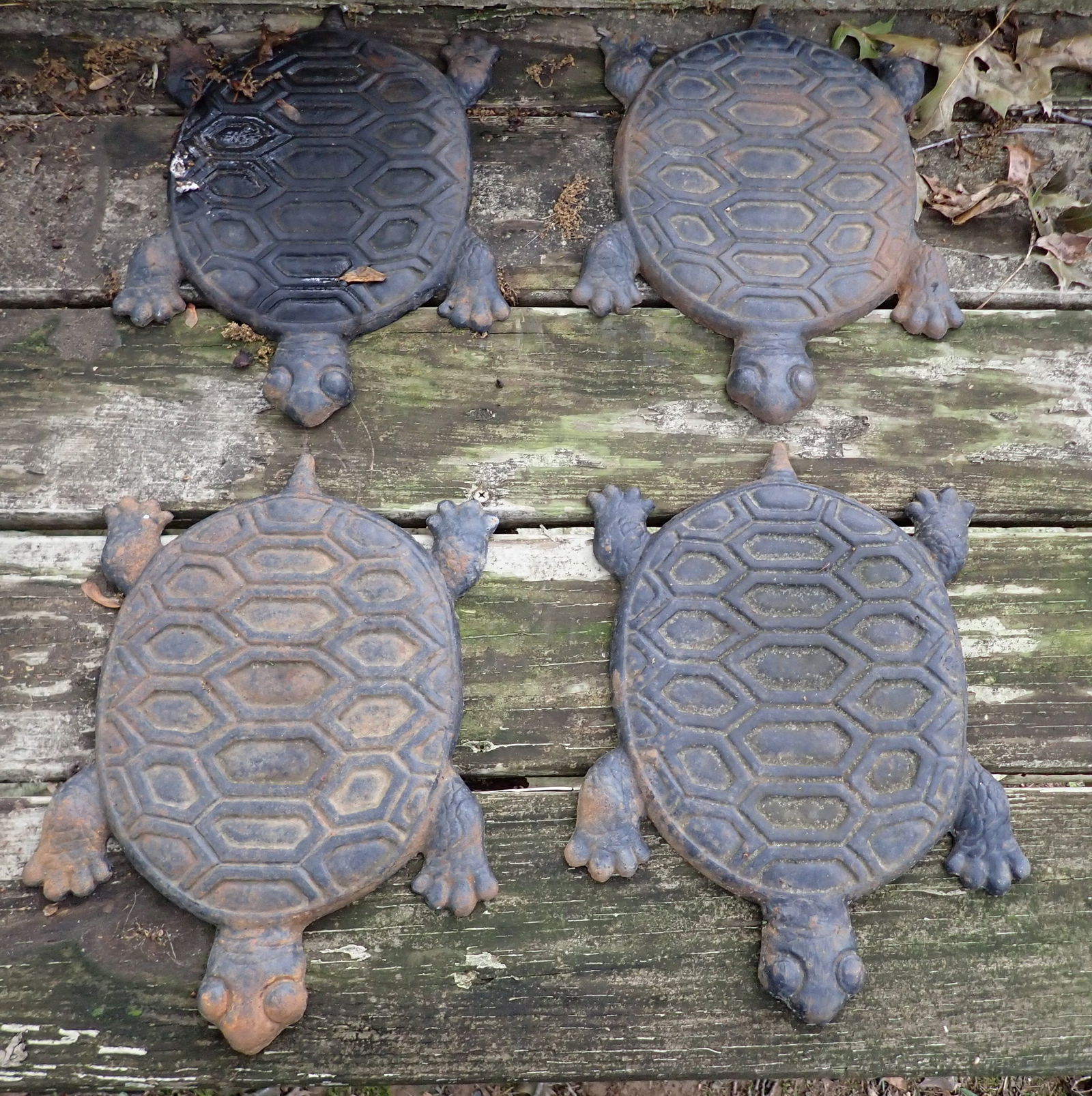 4 Cast Iron Turtle Garden Steps (1 of 2)