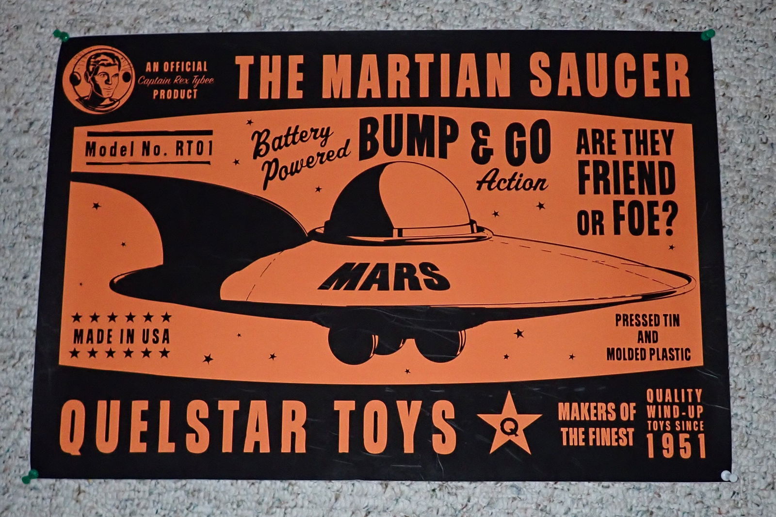 Quelstar Toys Martian Saucer Outer Space Poster (1 of 1)