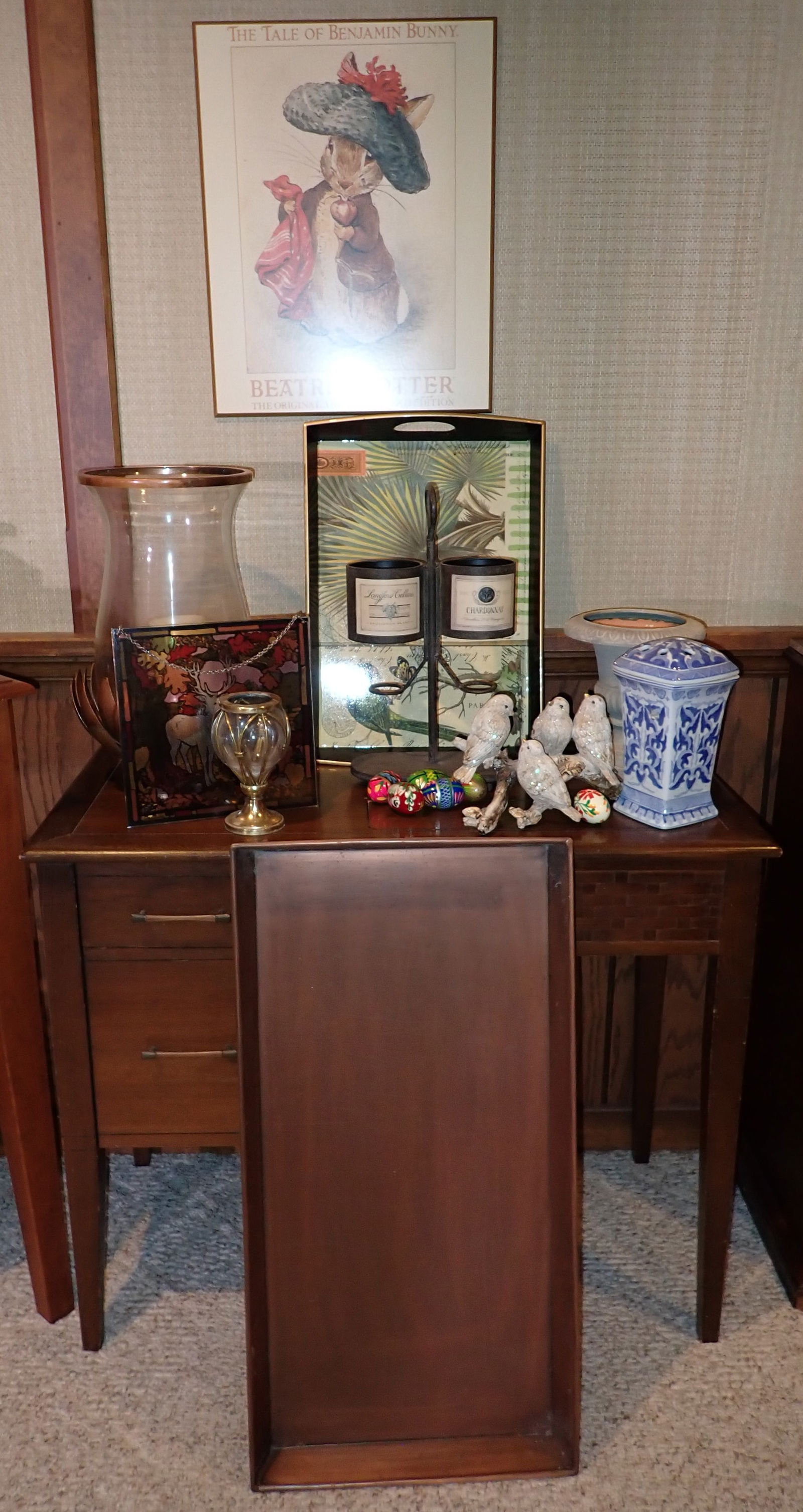 Hurrican Candle Lamp Trays & Misc Decorator Items (1 of 7)