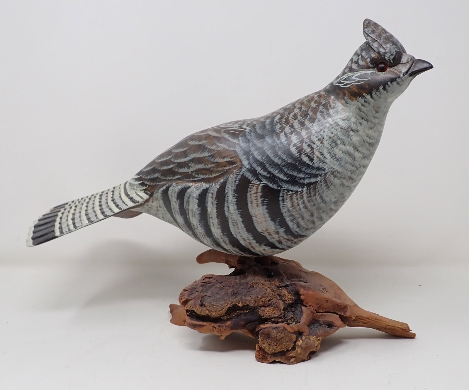 Signed Grouse Carving: Approx 13 1/2" long and 10 1/2" tall