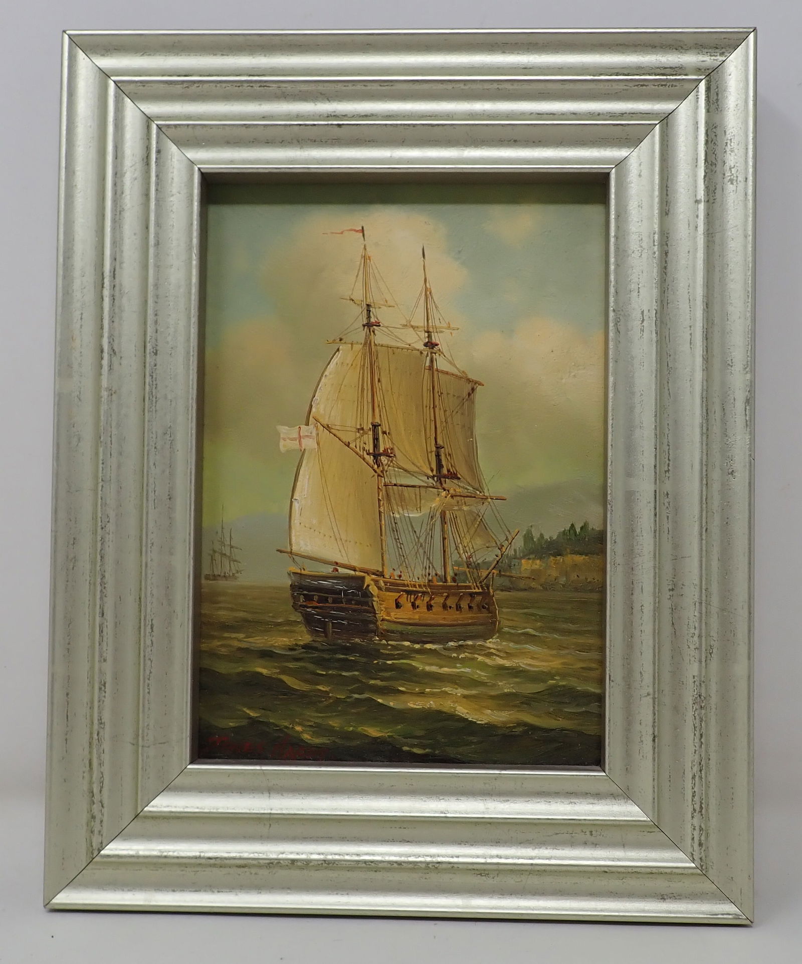 James Hardy Clipper Ship Oil on Board Painting (1 of 3)