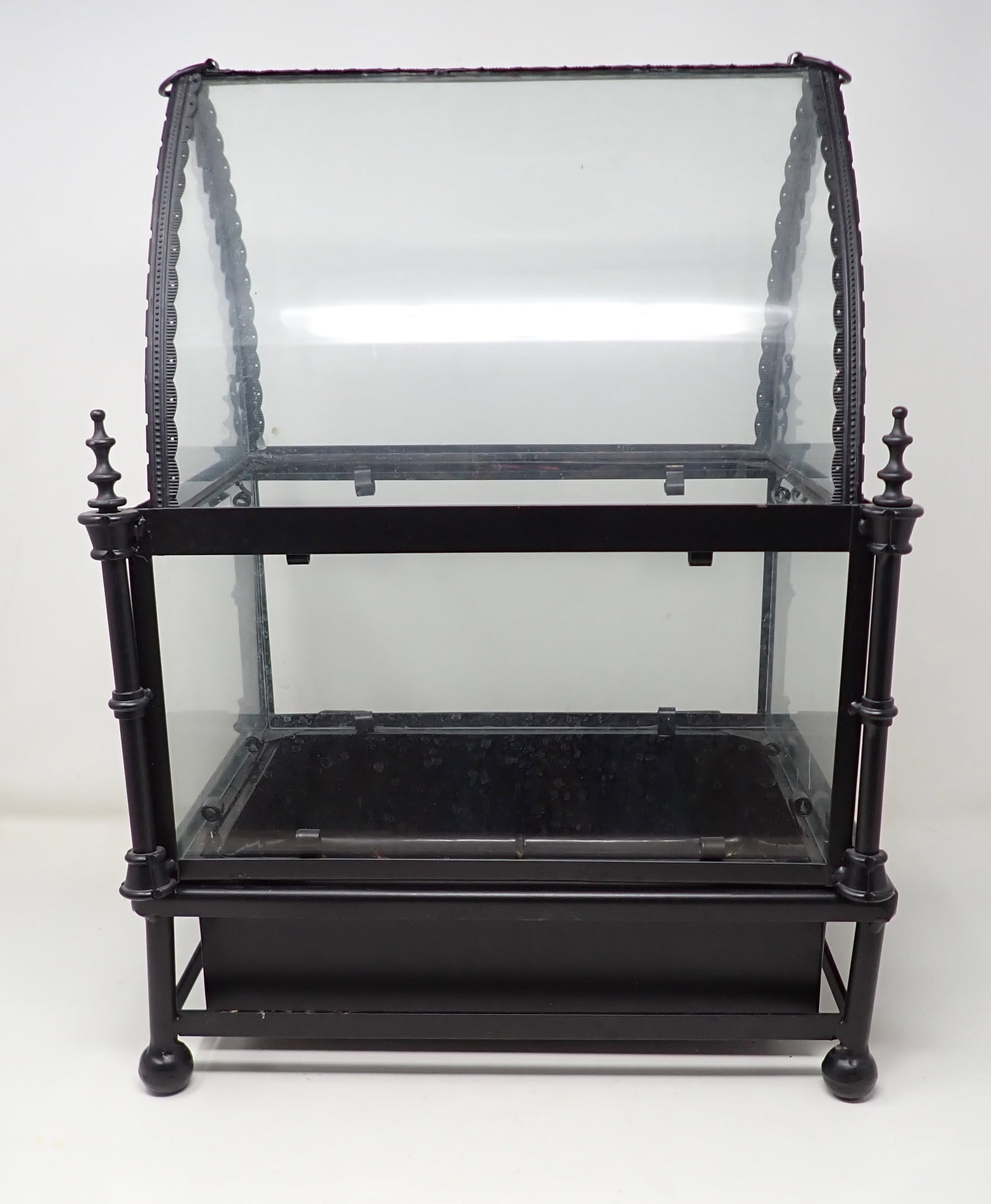 Plant Terrarium: Approx 10" x 13 1/2" x 18" tall. NO SHIPPING