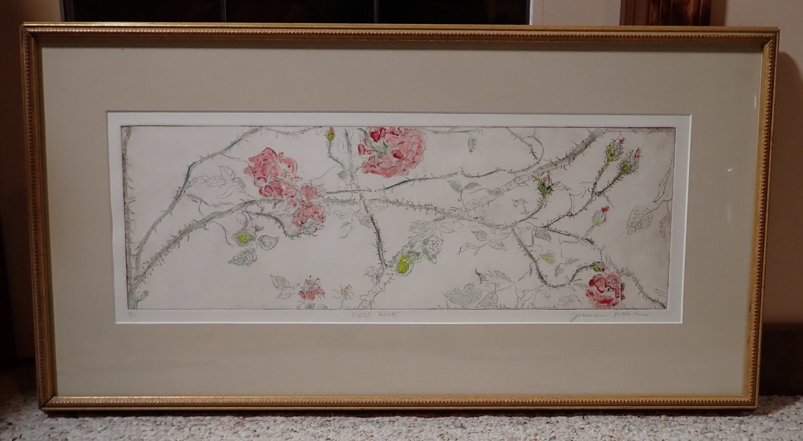 Jeanne Illenye Hand Colored Litho: Approx 17" x 32 1/2". If shipping is needed, contact UPS Store 5528 to get a quote BEFORE bidding , (908)213-6838 and select option 5. There will be no refunds because of shipping prices.