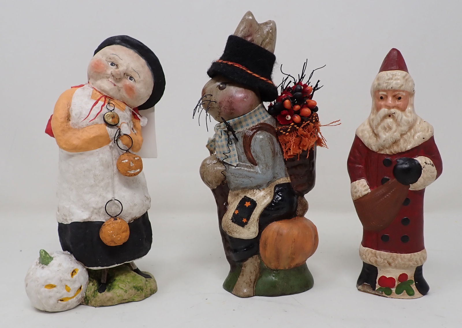 Folk Art Santa Rabbit & Halloween Figures (1 of 3)