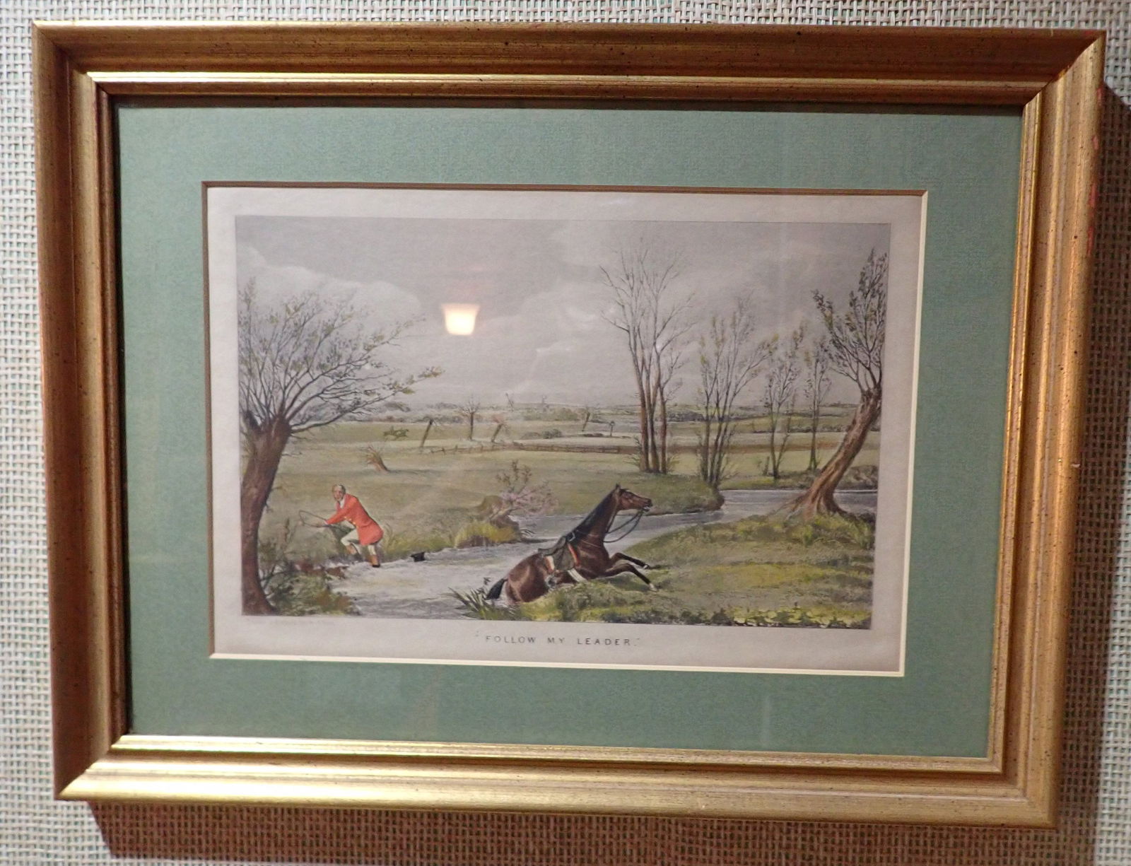 Alken Follow My Leader Etching: Apprx 12 3/4" x 16 5/8". If shipping is needed, contact UPS Store 5528 to get a quote BEFORE bidding , (908)213-6838 and select option 5. There will be no refunds because of shipping prices.