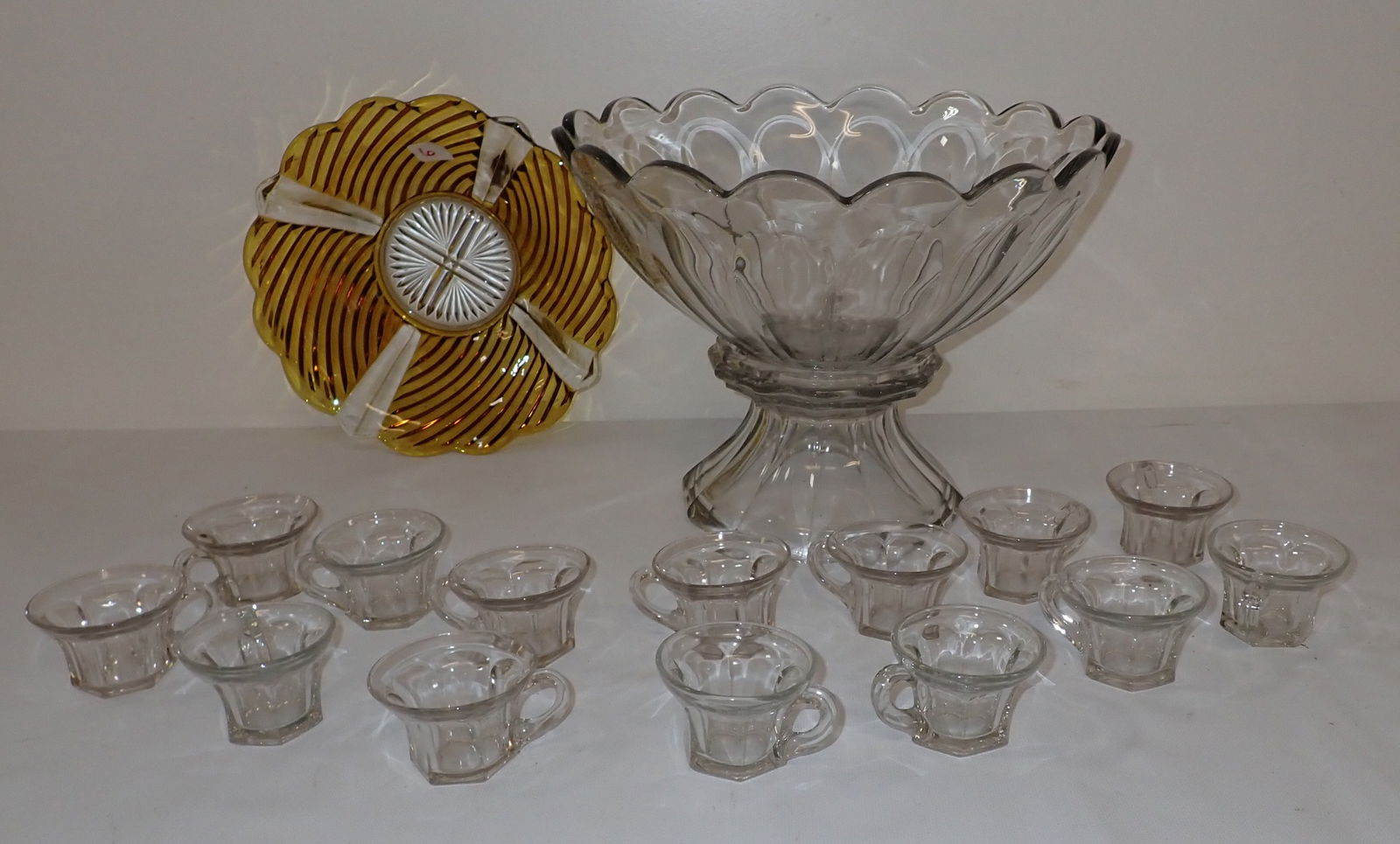 Punch Bow Cups & Indiana Glass Flash Bowl (1 of 5)