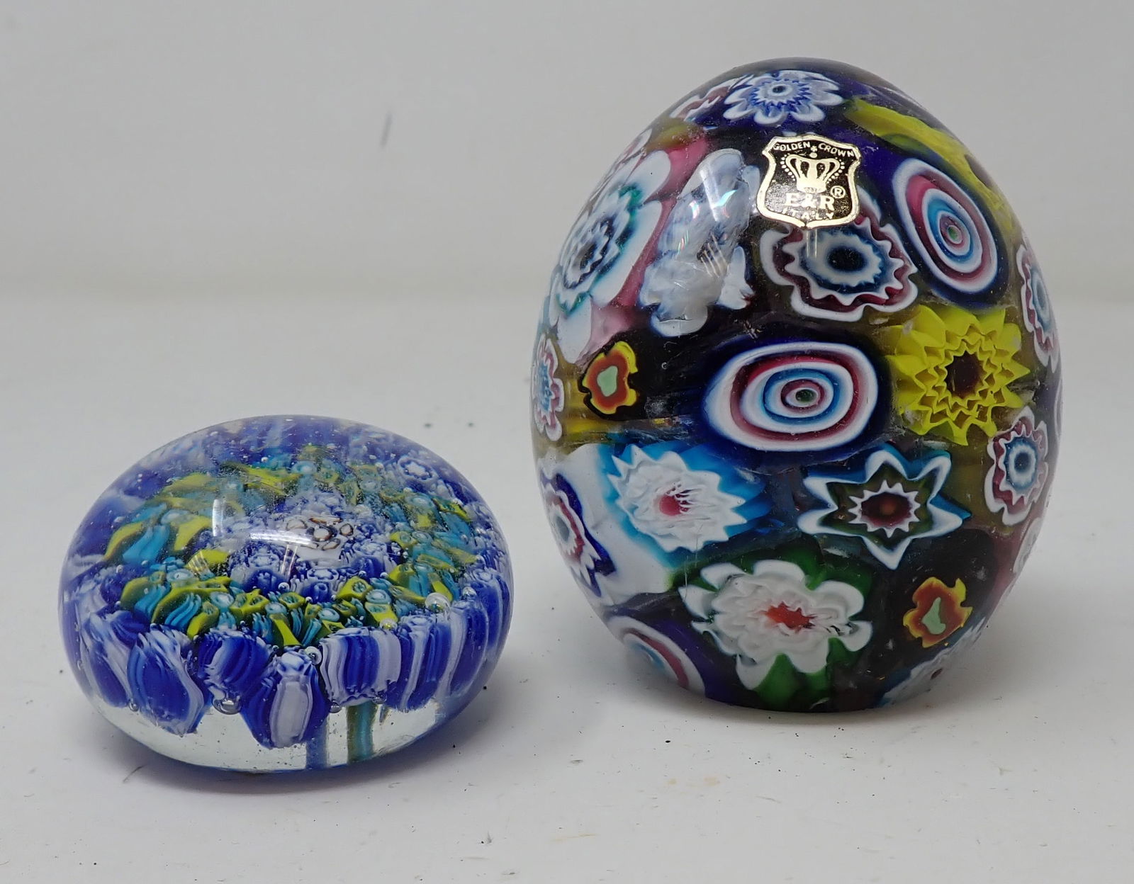Millefori Style & Golden Crown E&R Paperweights (1 of 3)