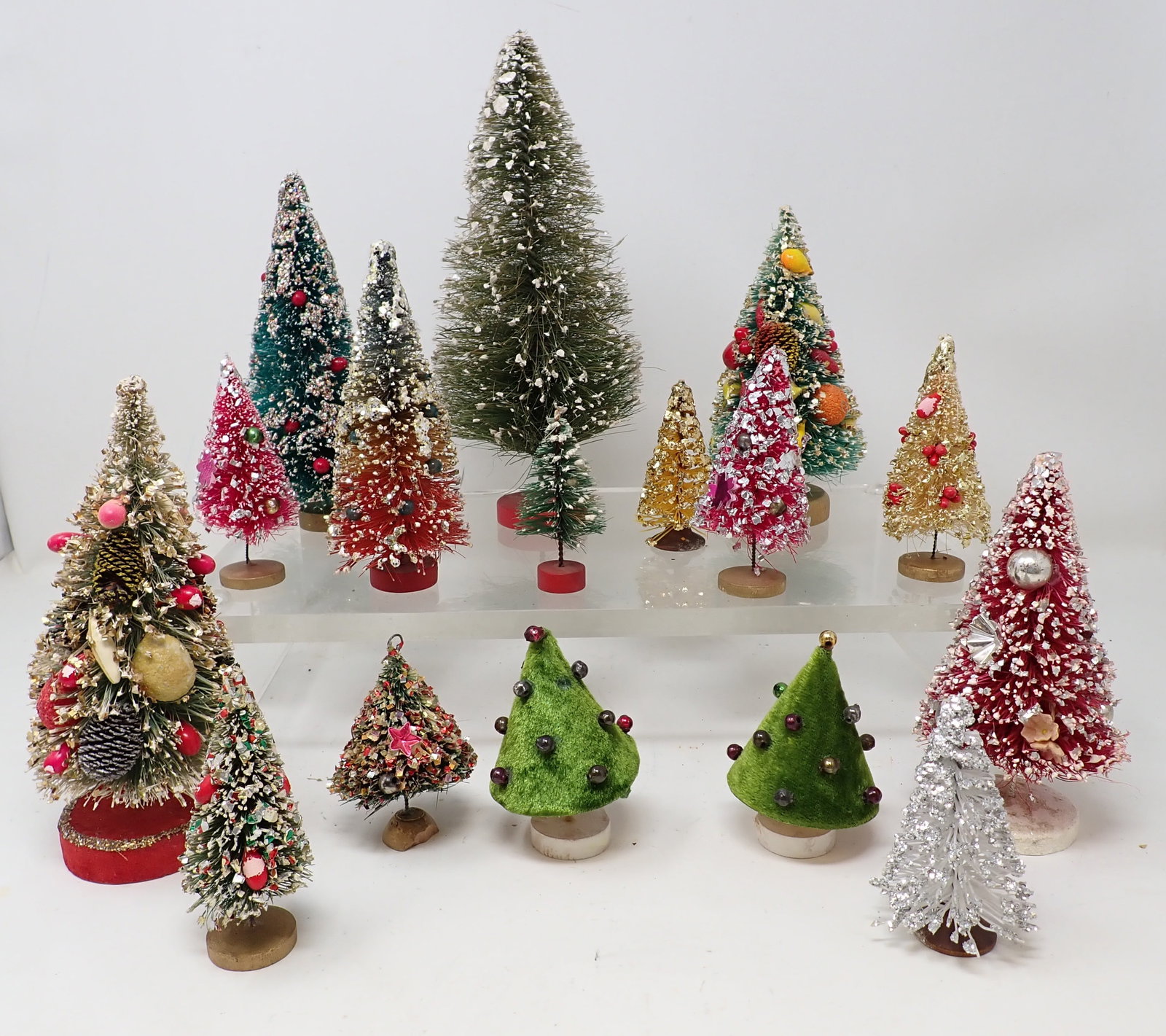 Putz & Misc Christmas Trees: Tallest is apprx 9 1/2"