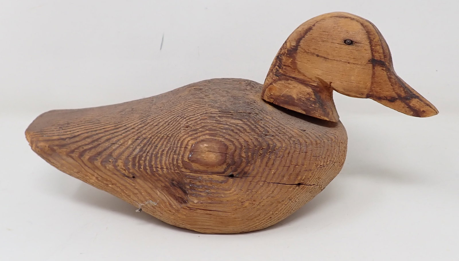 Wooden Duck Decoy: Approx 9" long