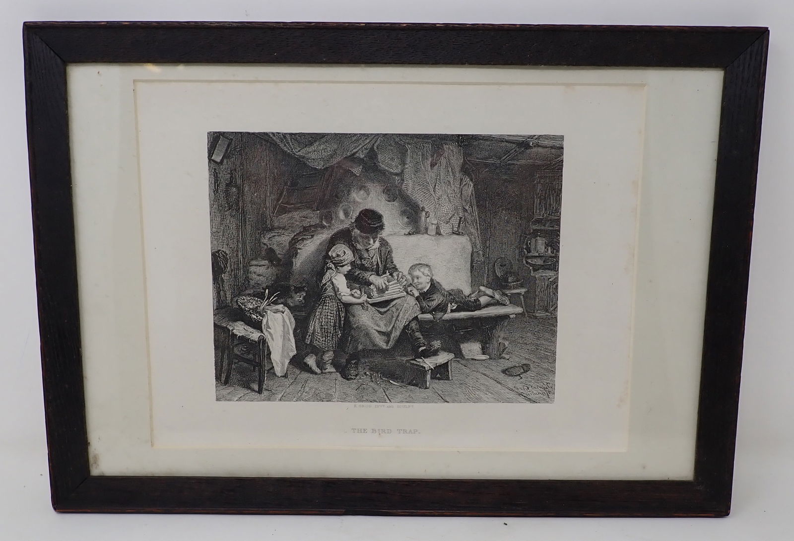 K. Grob. The Bird Trap Engraving: Approx 11 3/8" x 16 3/8"