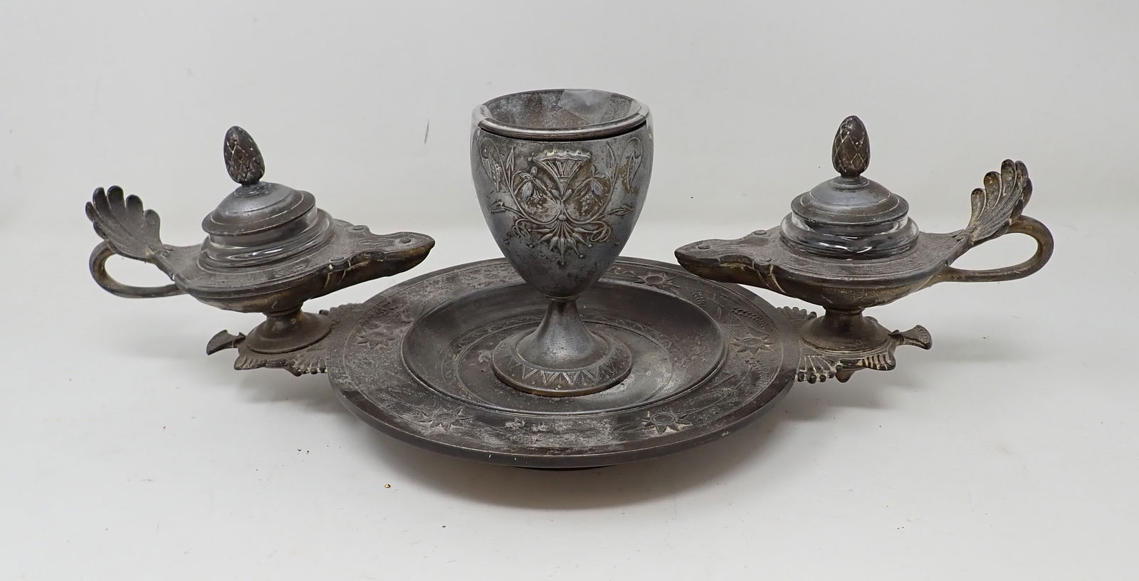 Silverplate Double Inkwells (1 of 4)