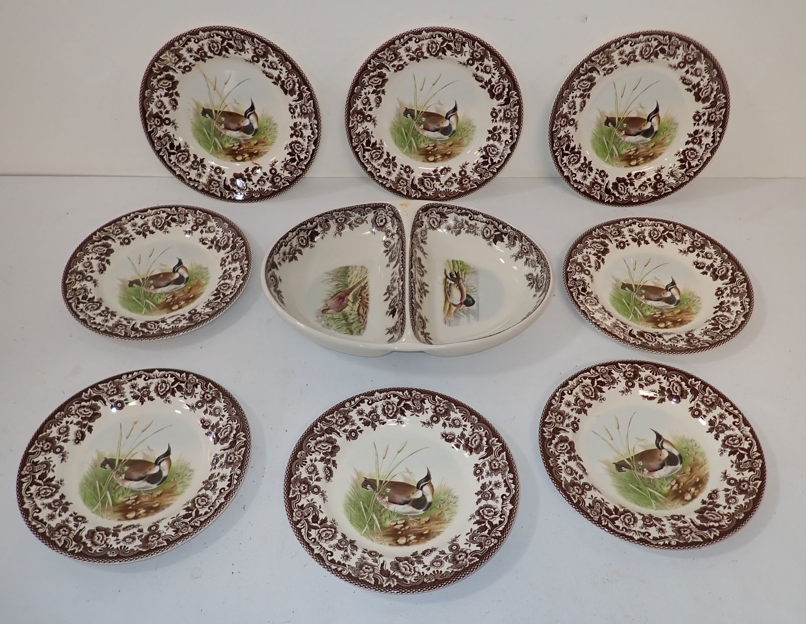 Spode Woodland Divided Dish & Plates (1 of 3)